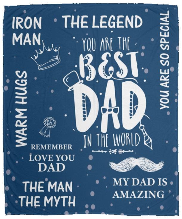 You Are the Best Dad in the World | Cozy Plush Fleece | Arctic Fleece | Premium Mink Sherpa Blanket - JENACDirect