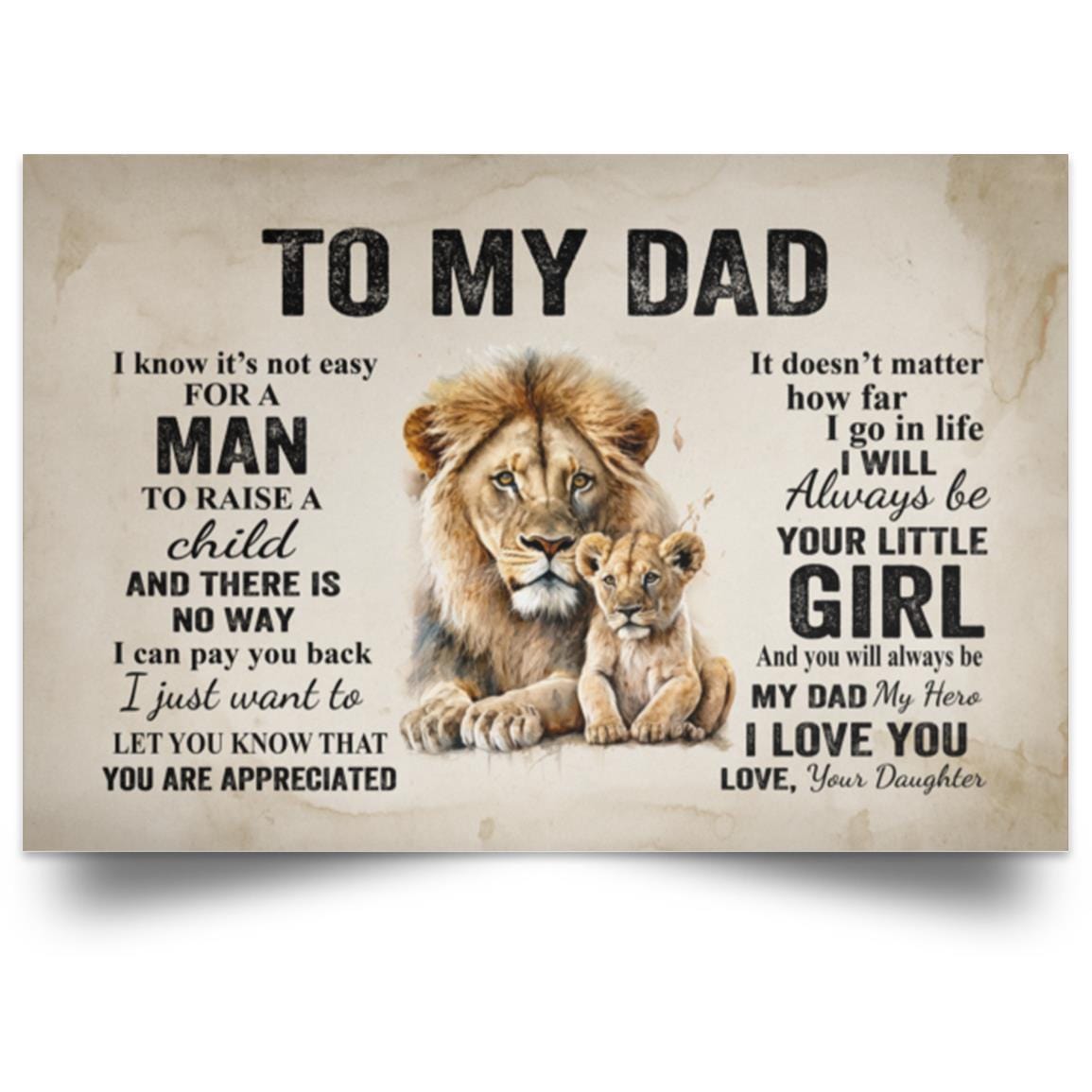 To My Dad Canvas | Gift From Daughter