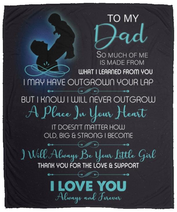 To My Dad |A Place in Your Heart | Cozy Plush Fleece |Arctic Fleece | Premium Mink Sherpa Blanket - JENACDirect