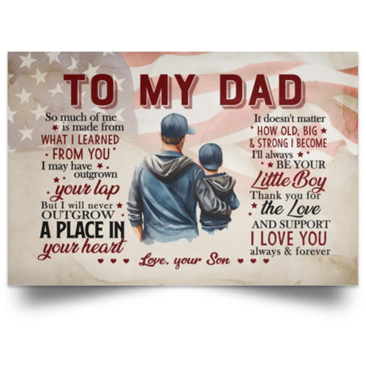 To My Dad Canvas, Poster | Gift From Son to Dad