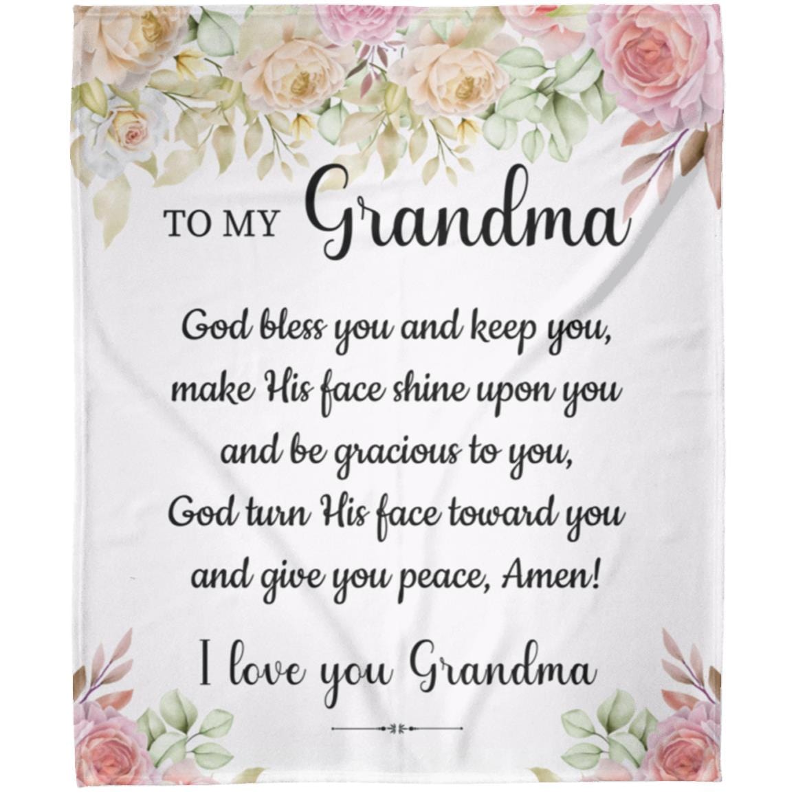 To My Grandma | I Love You | Cozy Plush | Arctic Fleece | Sherpa Mink Blanket - JENACDirect