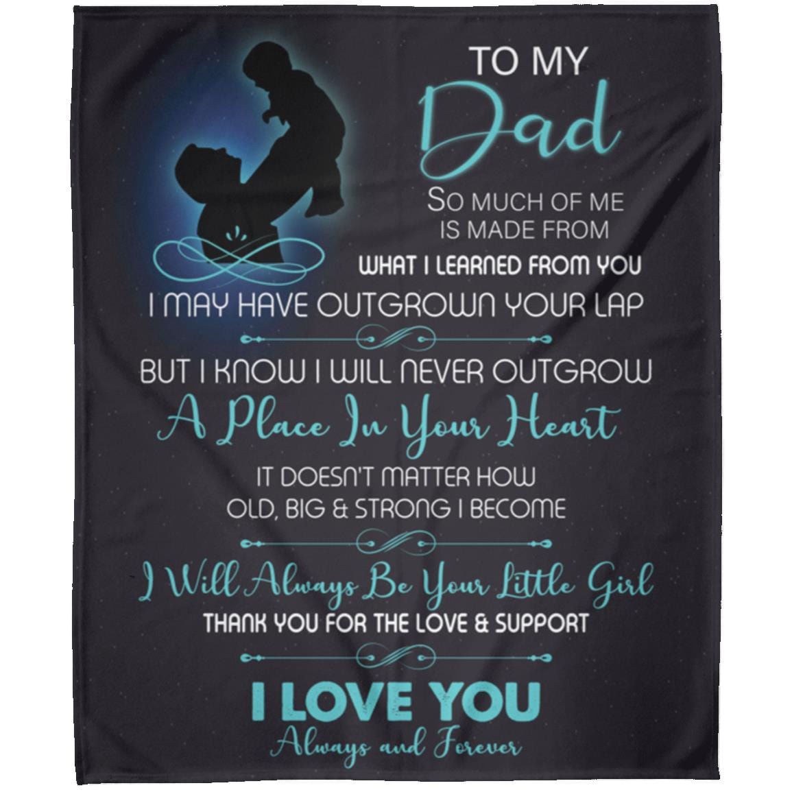 To My Dad |A Place in Your Heart | Cozy Plush Fleece |Arctic Fleece | Premium Mink Sherpa Blanket - JENACDirect