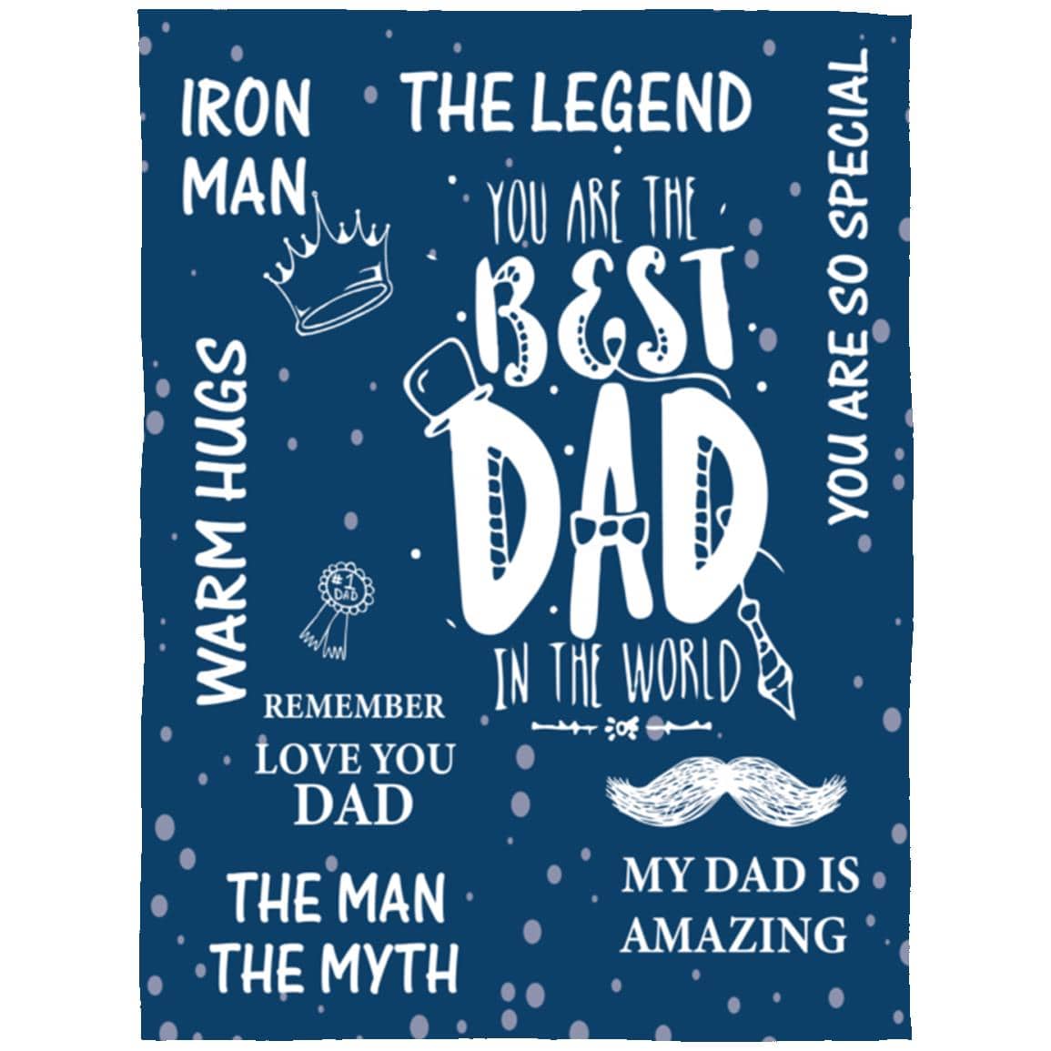 You Are the Best Dad in the World | Cozy Plush Fleece | Arctic Fleece | Premium Mink Sherpa Blanket - JENACDirect