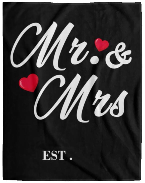 Personalized Mr & Mrs | Cozy Plush Fleece Blanket | Premium Sherpa Blanket