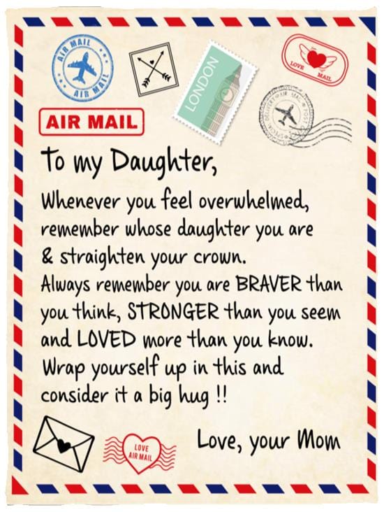 To My Daughter | Straighten Your Crown | Arctic Fleece | Cozy Fleece | Mink Sherpa Blanket - JENACDirect