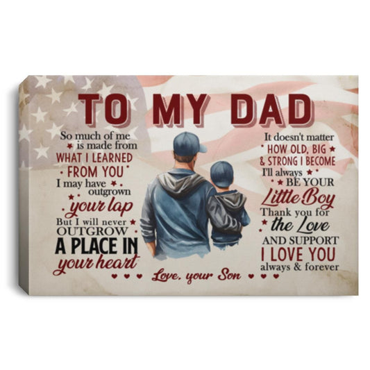 To My Dad Canvas, Poster | Gift From Son to Dad