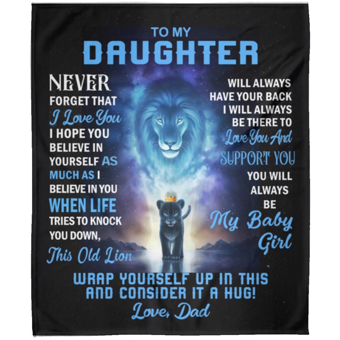 To My Daughter From Dad | Cozy Plush Fleece | Arctic Fleece | Mink Sherpa Blanket - JENACDirect