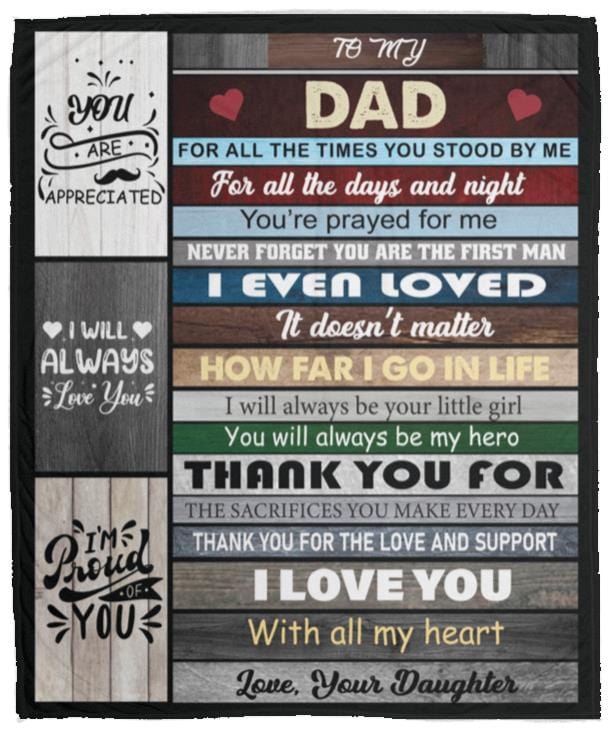 To My Dad | I Love You | Arctic Fleece | Cozy Plush Fleece | Premium Mink Sherpa Blanket - JENACDirect