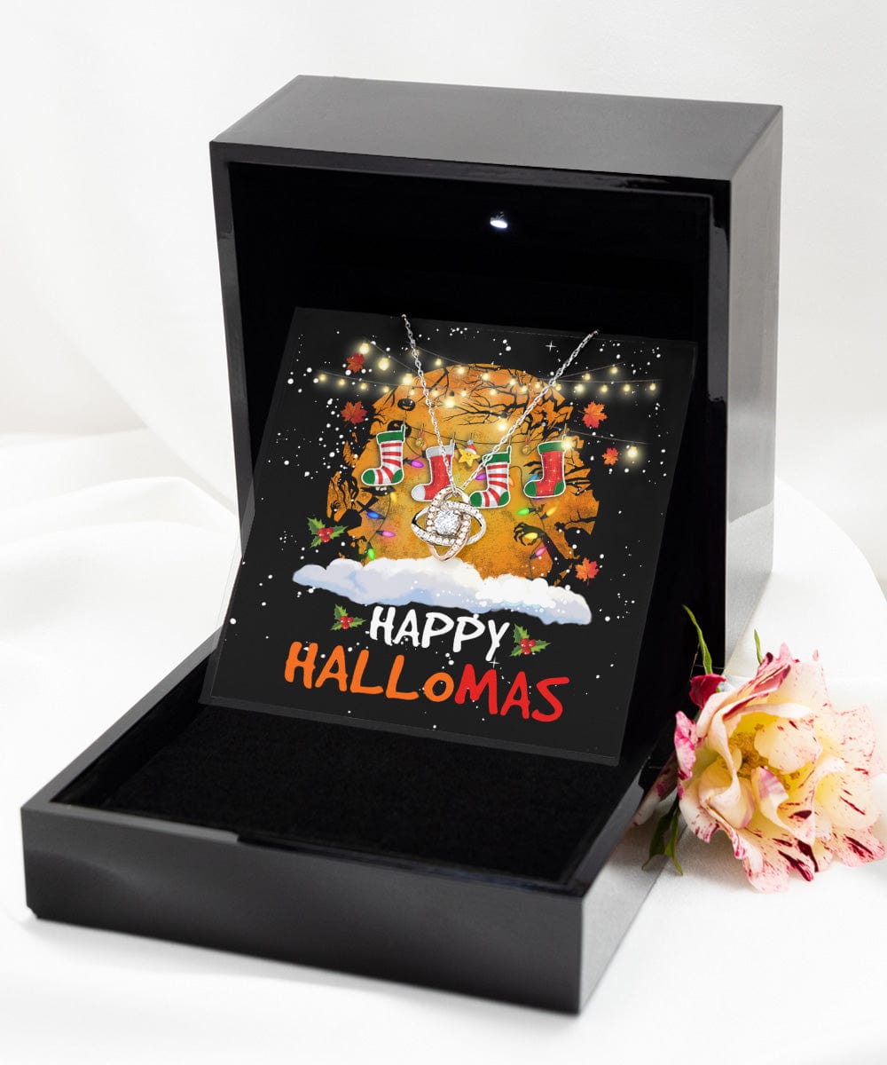 Happy HalloMas Love Knot Rose Gold Necklace - JENACDirect