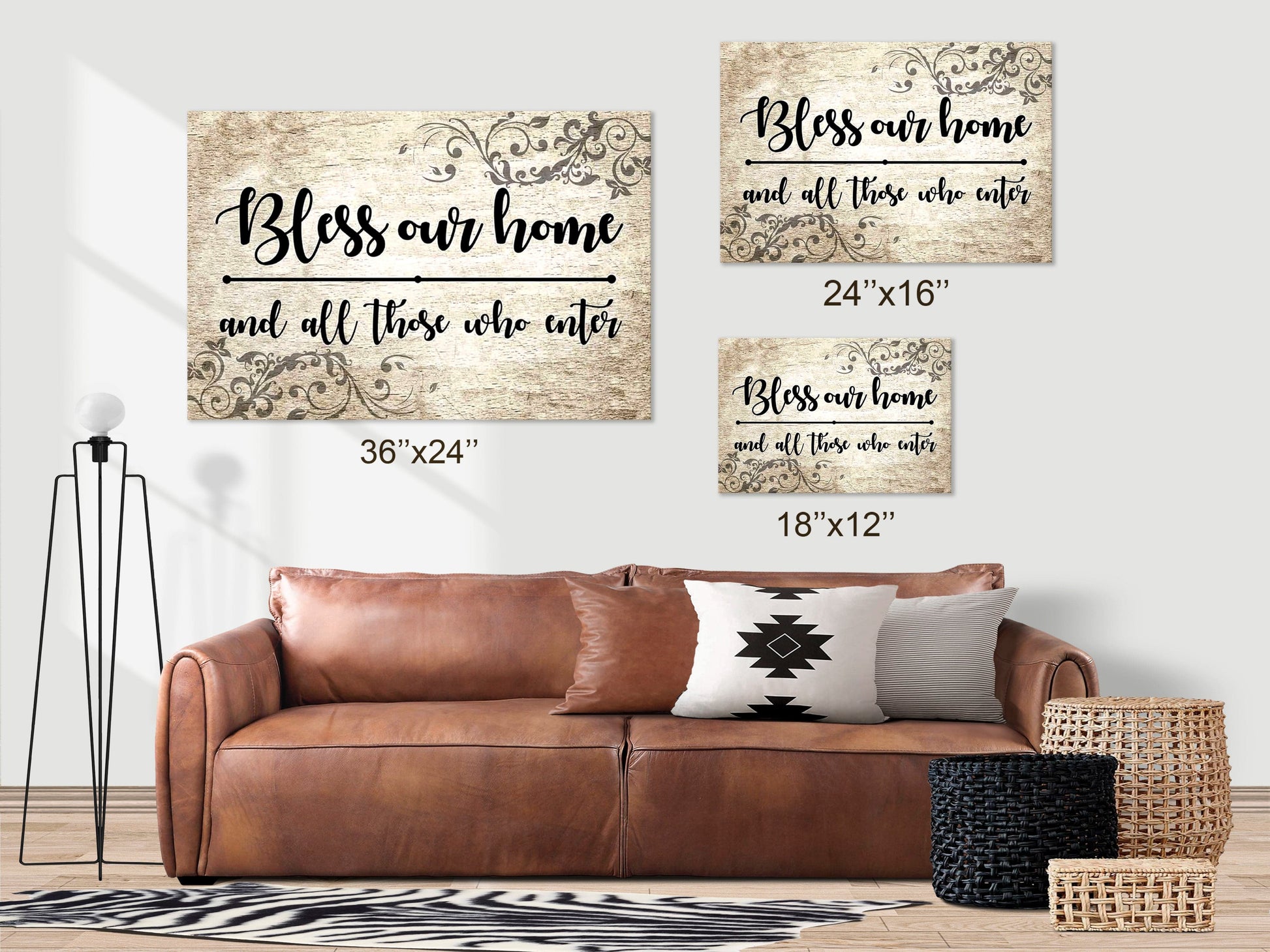 Bless Our Home Canvas | Ready to Hang on Your Wall - JENACDirect