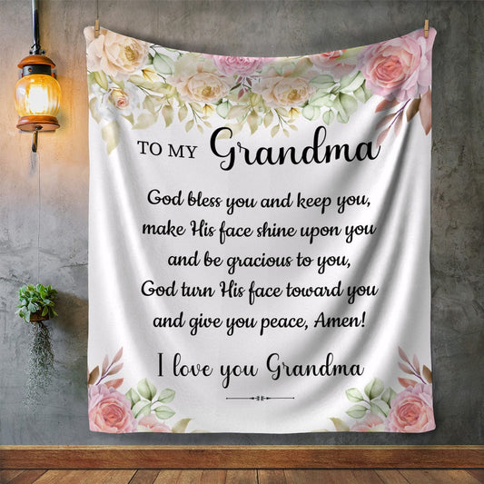 To My Grandma | I Love You | Cozy Plush | Arctic Fleece | Sherpa Mink Blanket - JENACDirect