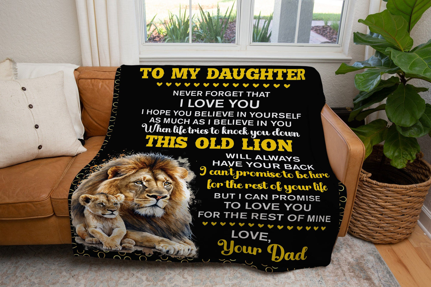 Gift From Dad | My Daughter | I Love You | Cozy Plush Fleece Blanket