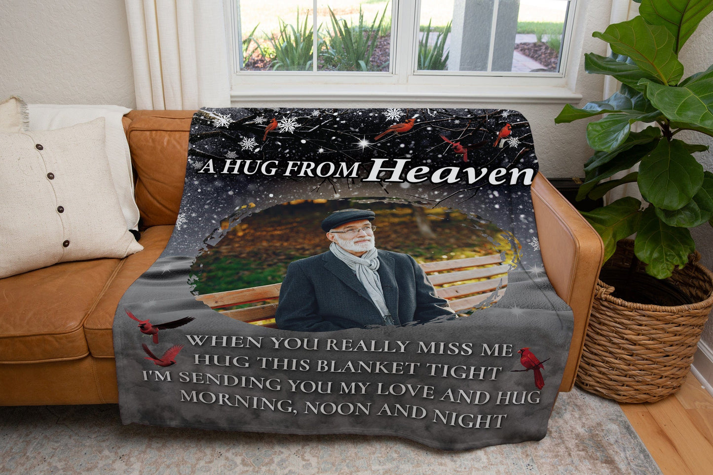 Personalized Memorial Photo Blanket - A Hug From Heaven