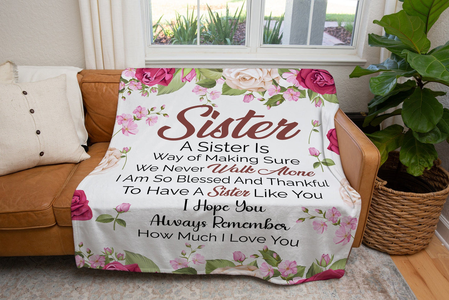 To My Sister | Am Blessed To Have You | Cozy Plush Fleece\Sherpa Blanket