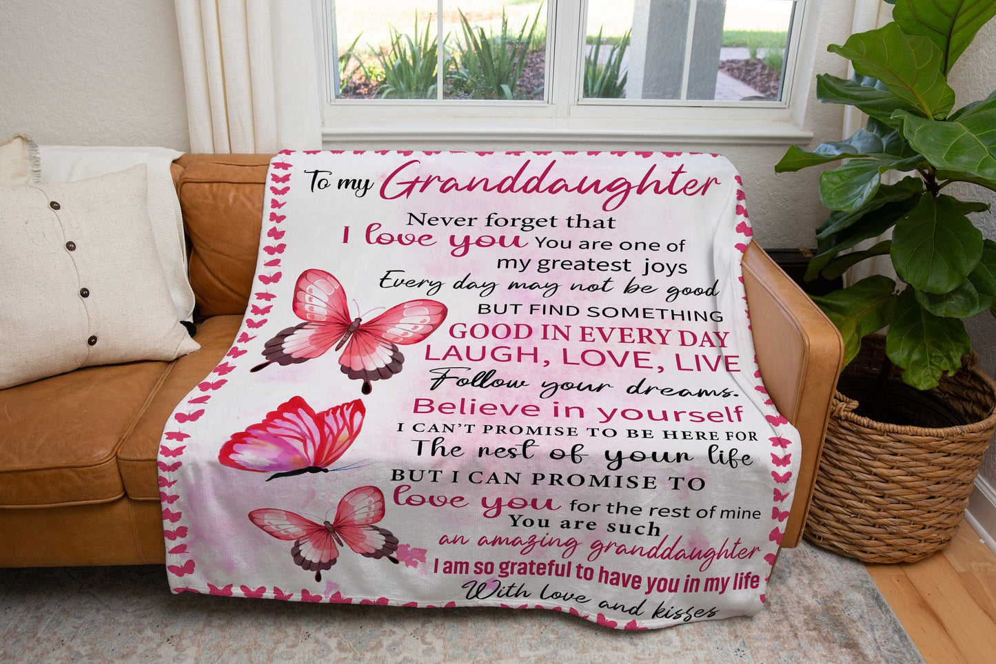 To My Granddaughter | Greatest Joy | Cozy Fleece Blanket