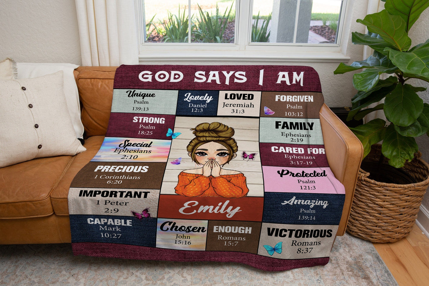 Personalized Blanket - God Says I am - Meaningful Gift for Birthdays & Other Occasions