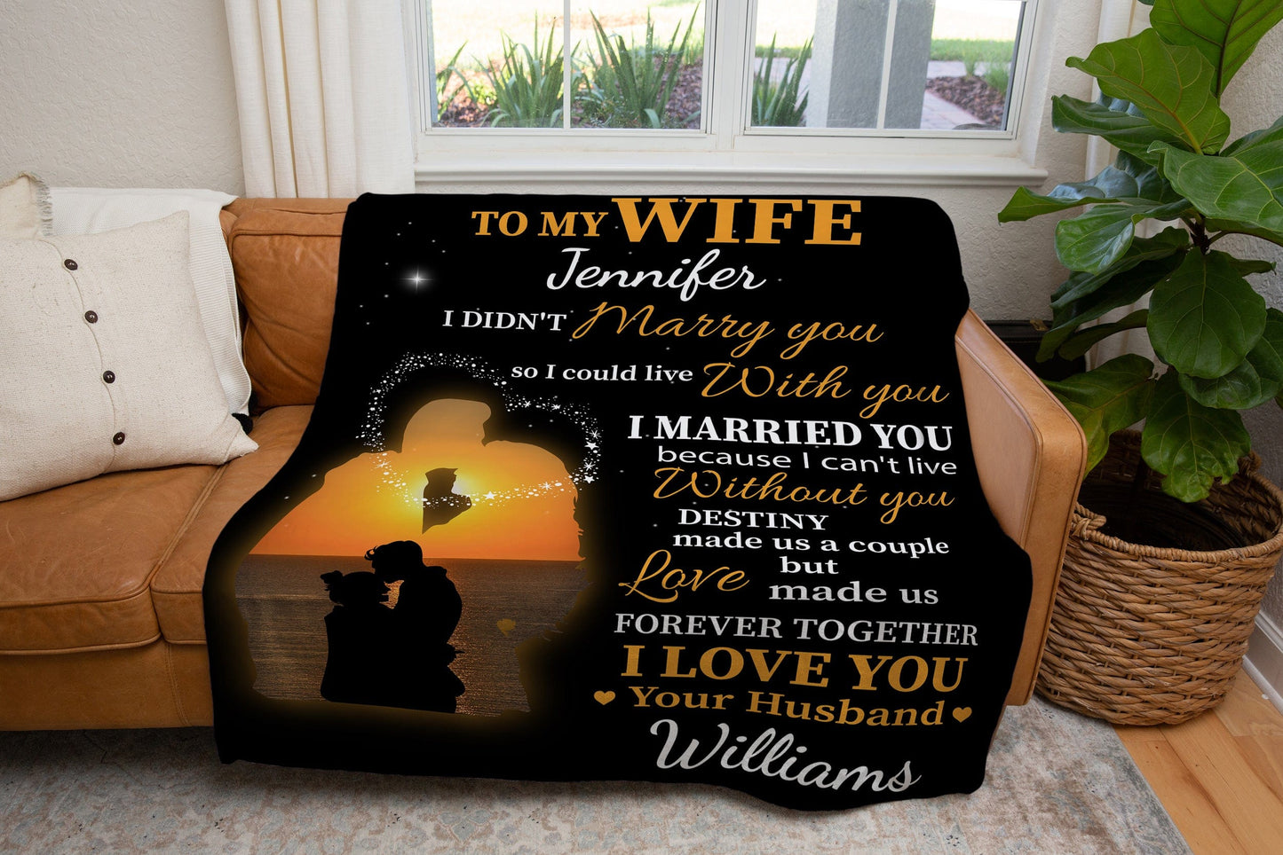 Personalised Wife Blanket | I Married You Because I Can't Live Without You