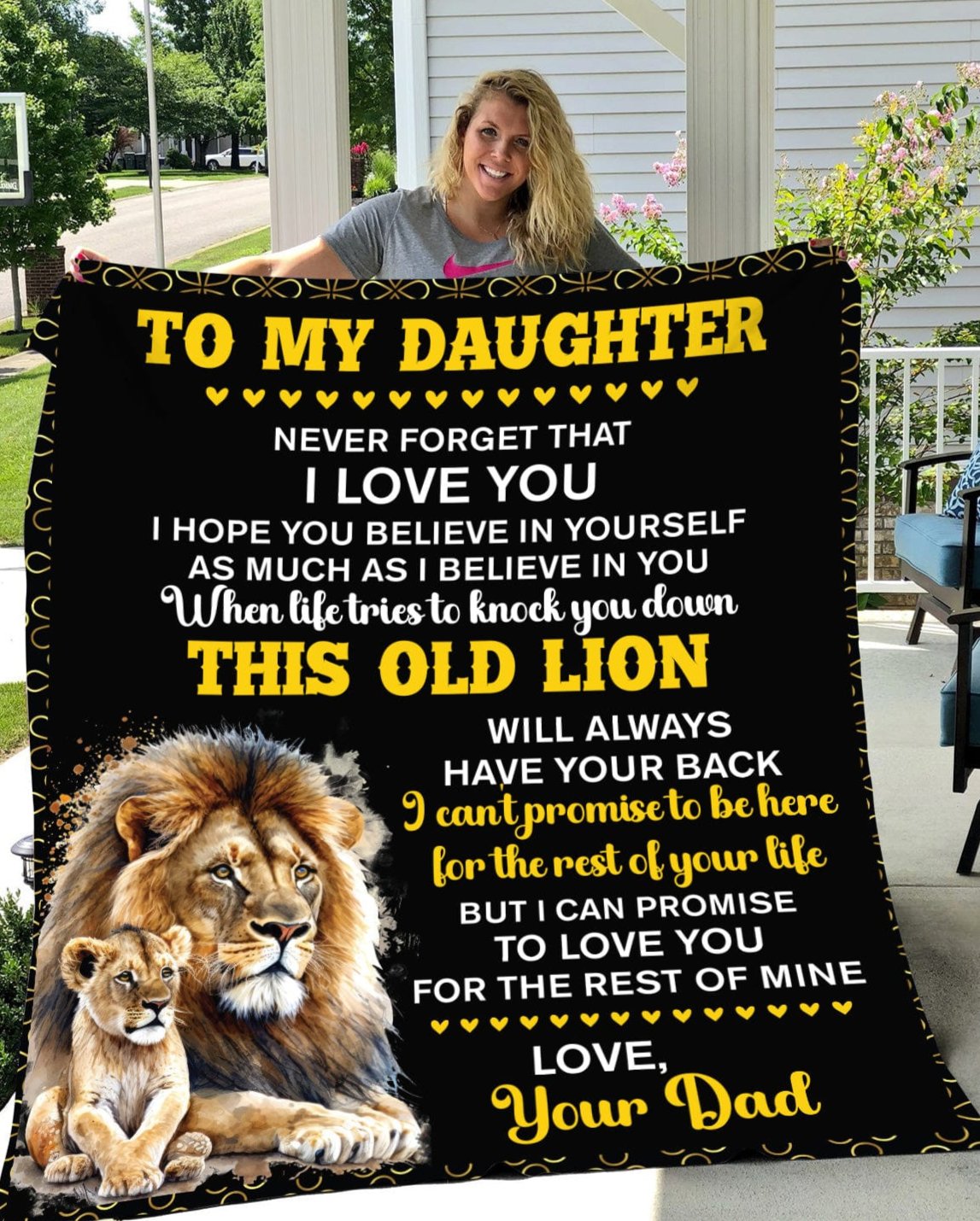 Gift From Dad | My Daughter | I Love You | Cozy Plush Fleece Blanket