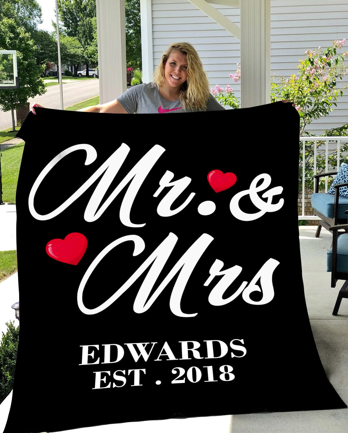 Personalized Mr & Mrs | Cozy Plush Fleece Blanket | Premium Sherpa Blanket