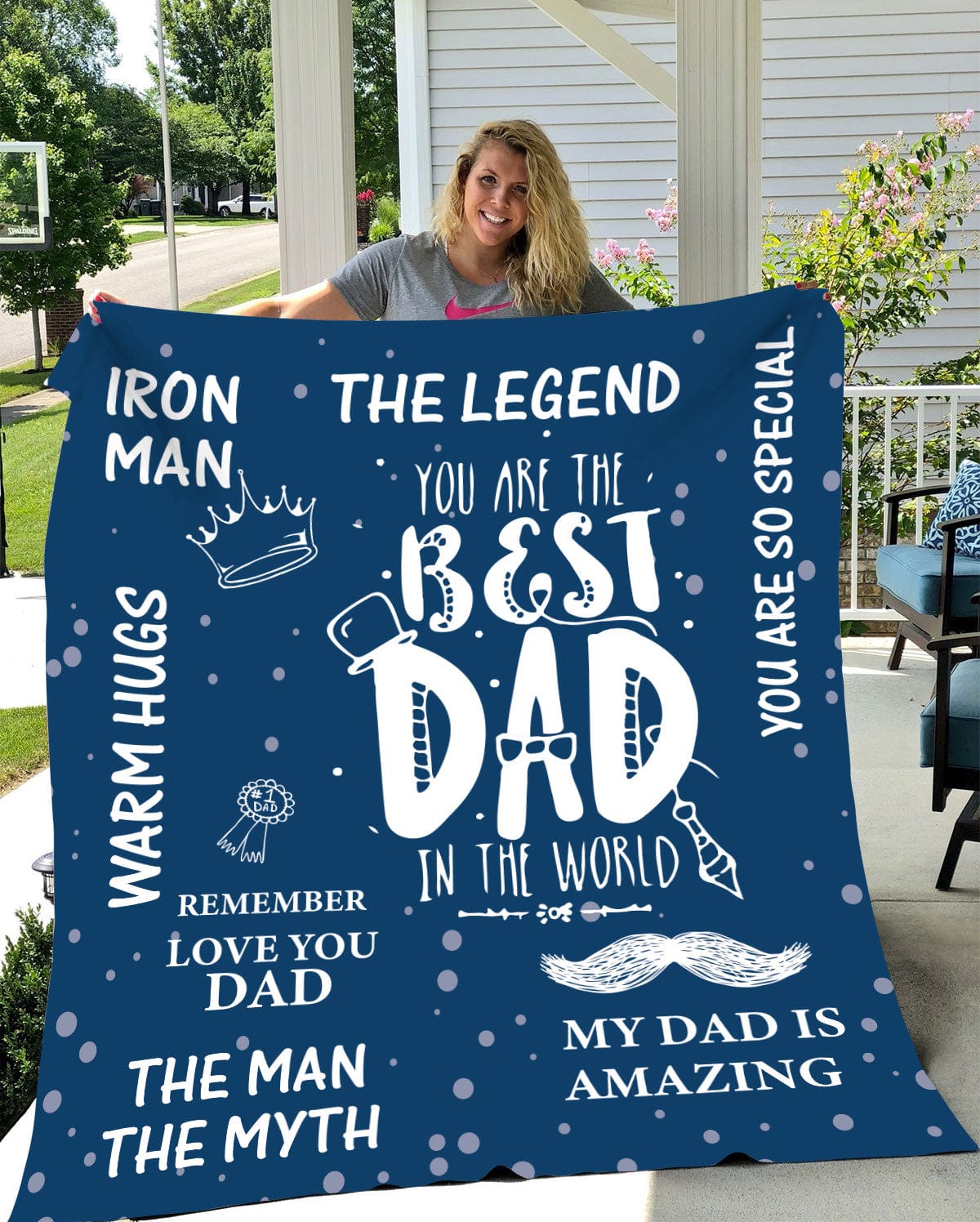 You Are the Best Dad in the World | Cozy Plush Fleece | Arctic Fleece | Premium Mink Sherpa Blanket - JENACDirect