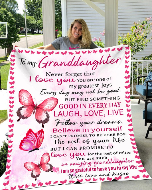 To My Granddaughter | Greatest Joy | Cozy Fleece Blanket