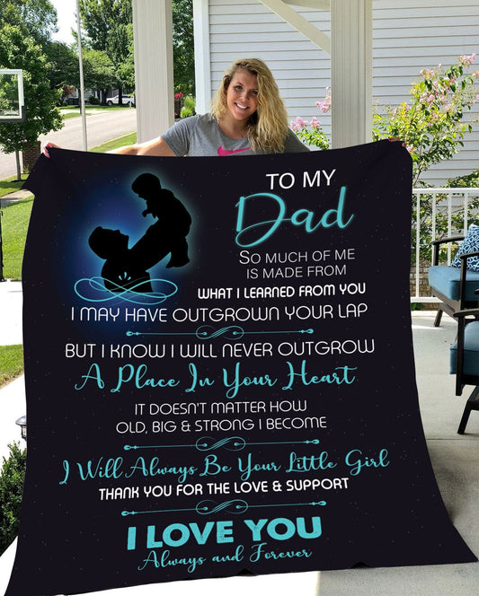 To My Dad |A Place in Your Heart | Cozy Plush Fleece |Arctic Fleece | Premium Mink Sherpa Blanket - JENACDirect