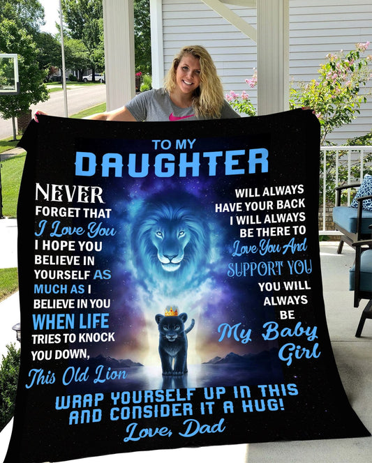 To My Daughter From Dad | Cozy Plush Fleece | Arctic Fleece | Mink Sherpa Blanket - JENACDirect