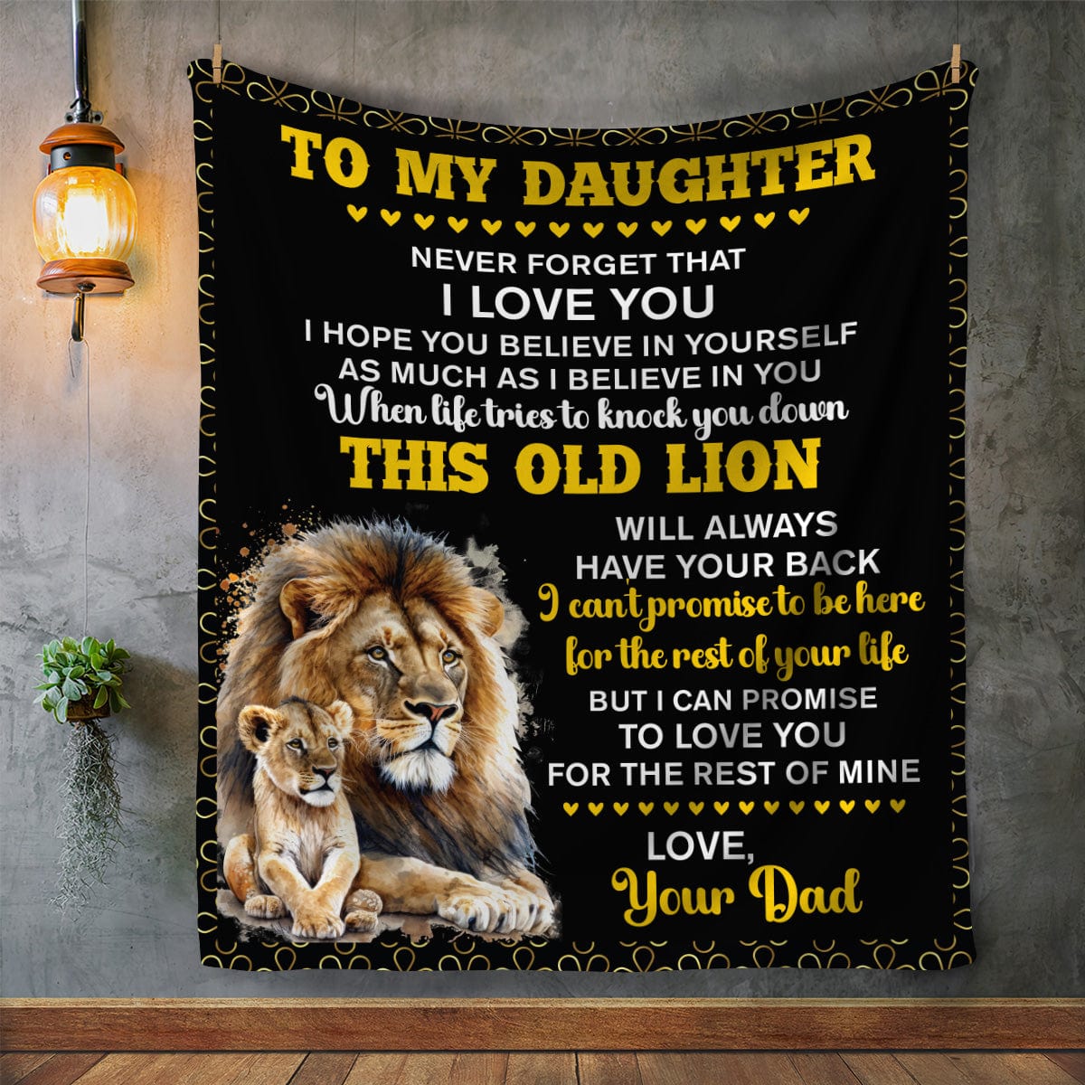 Gift From Dad | My Daughter | I Love You | Cozy Plush Fleece Blanket