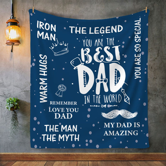 You Are the Best Dad in the World | Cozy Plush Fleece | Arctic Fleece | Premium Mink Sherpa Blanket - JENACDirect