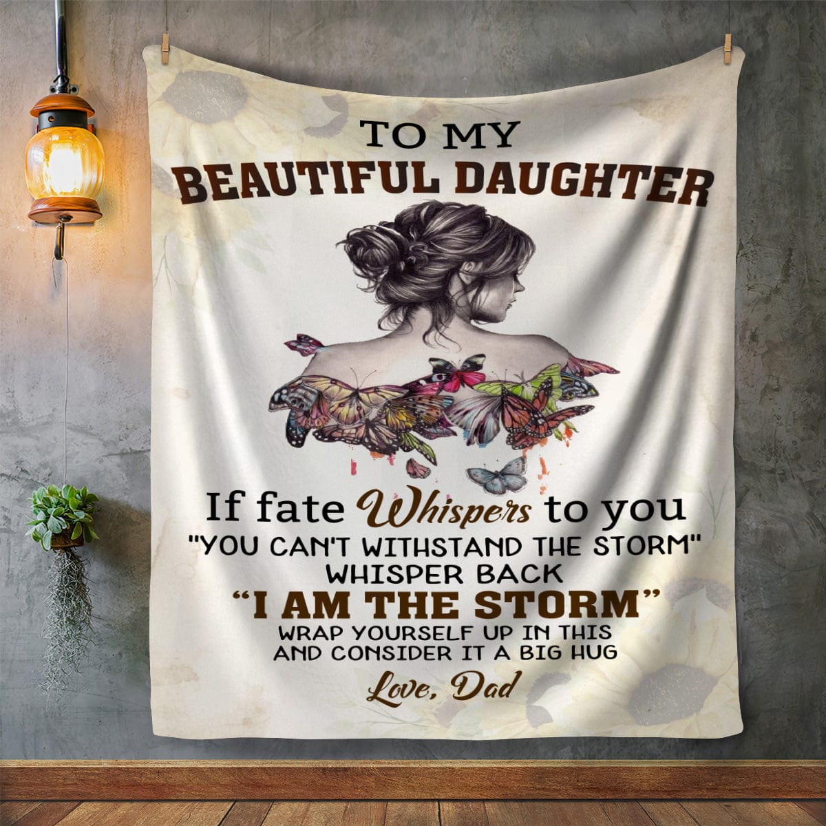 To My Beautiful Daughter | From Dad | Cozy Plush Fleece | Sherpa Blanket