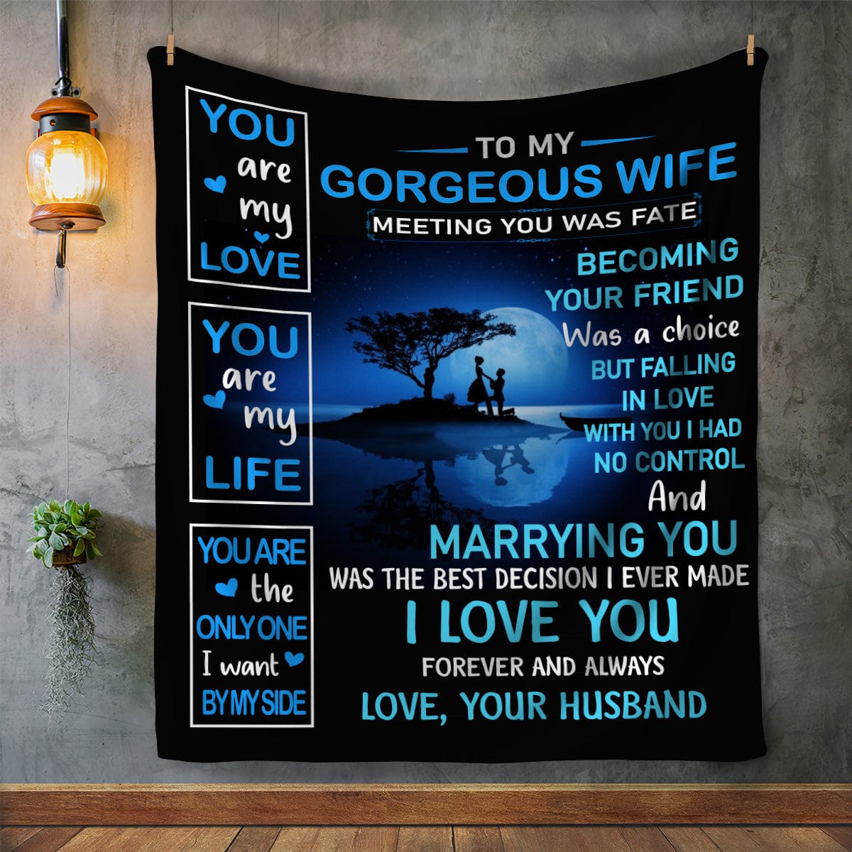 To My Gorgeous Wife | Best Decision| Fleece | Sherpa Blanket