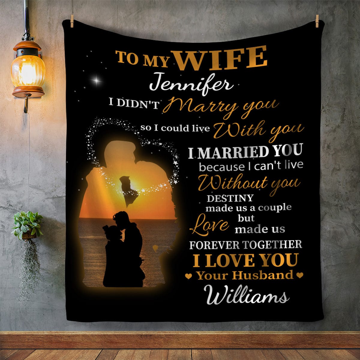 Personalised Wife Blanket | I Married You Because I Can't Live Without You