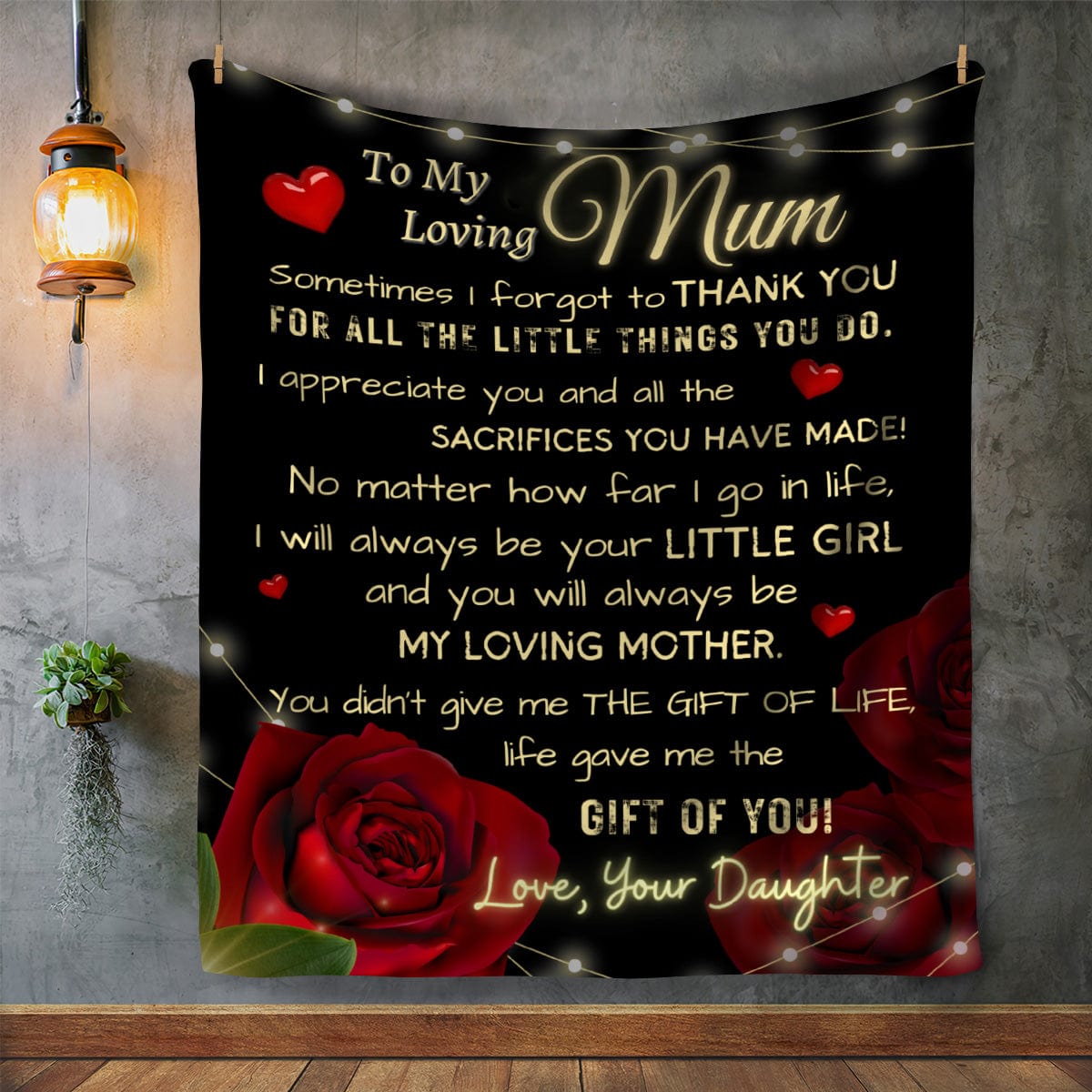 To My Loving Mum From Daughter | I Appreciate You | Cozy Fleece And Sherpa Blanket