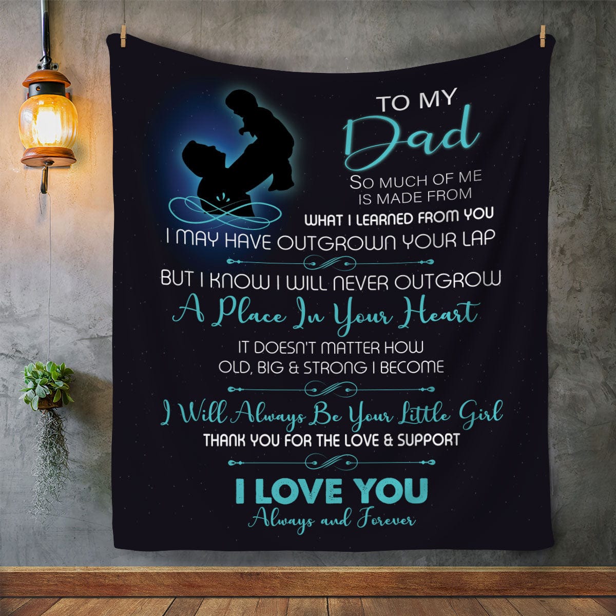 To My Dad |A Place in Your Heart | Cozy Plush Fleece |Arctic Fleece | Premium Mink Sherpa Blanket - JENACDirect