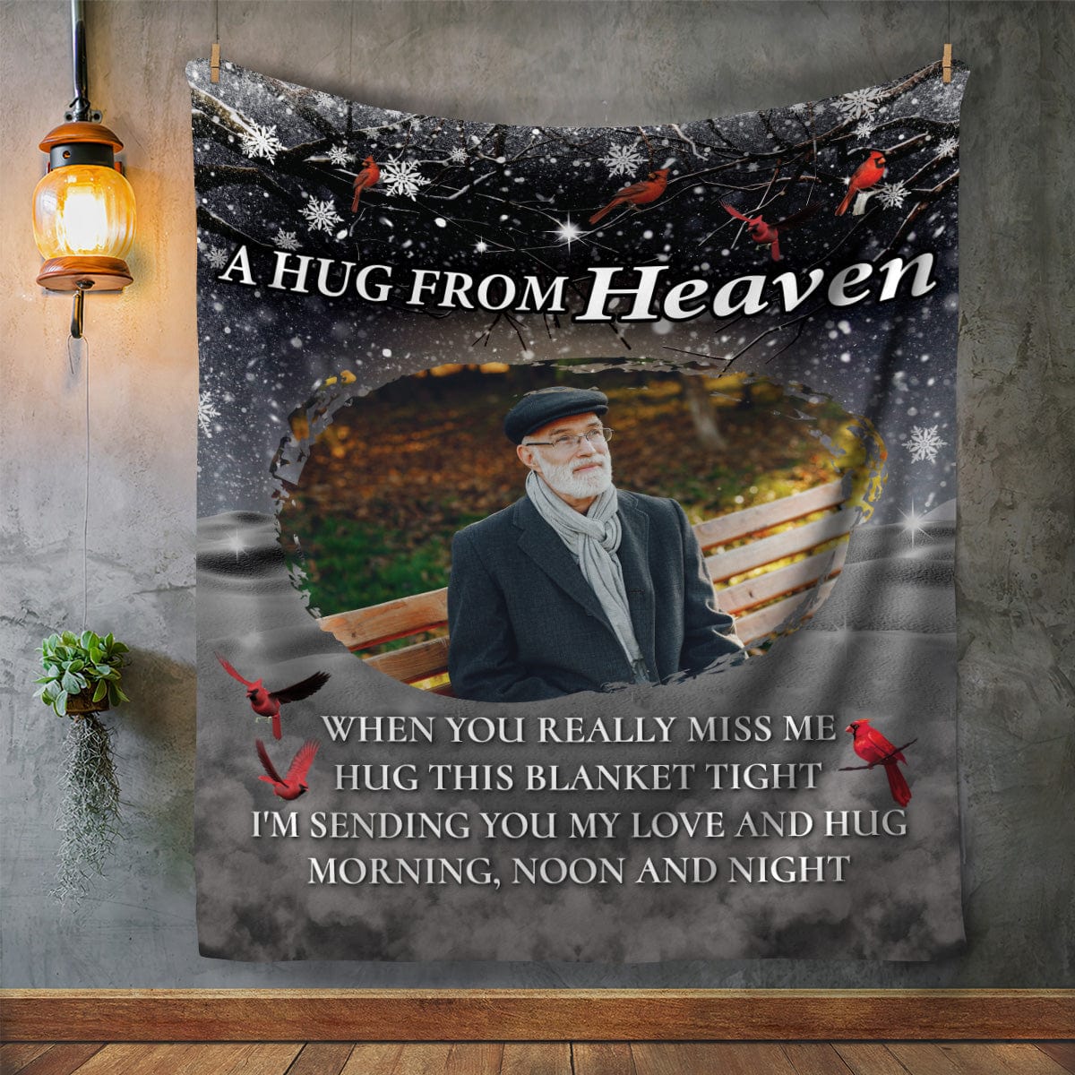 Personalized Memorial Photo Blanket - A Hug From Heaven