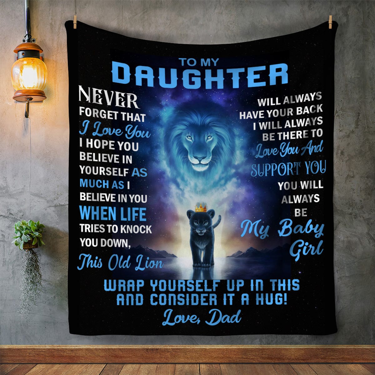 To My Daughter From Dad | Cozy Plush Fleece | Arctic Fleece | Mink Sherpa Blanket - JENACDirect