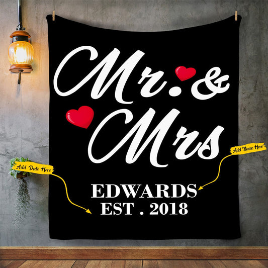 Personalized Mr & Mrs | Arctic Fleece | Cozy Plush Fleece Blankets draft