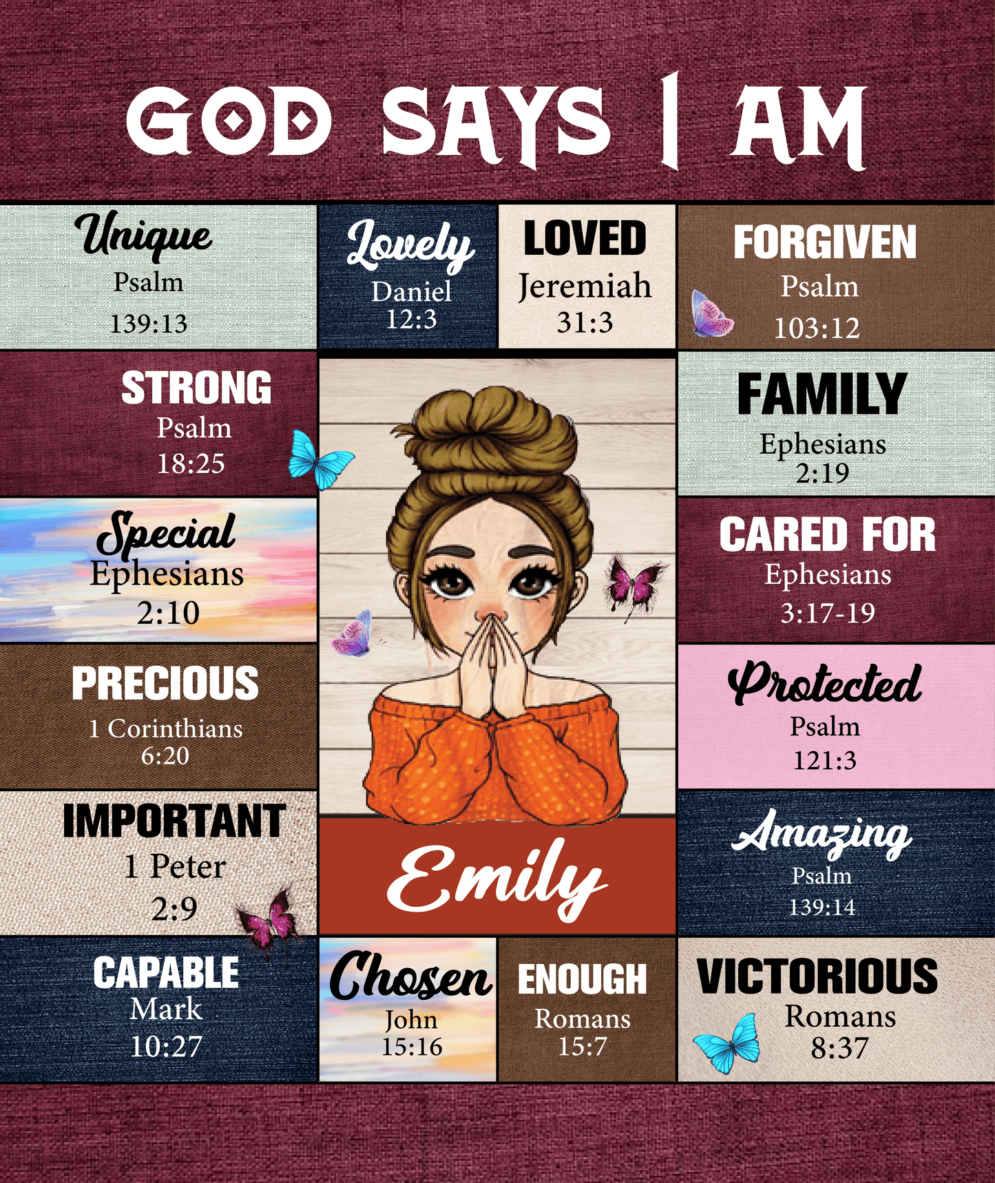 Personalized Blanket - God Says I am - Meaningful Gift for Birthdays & Other Occasions