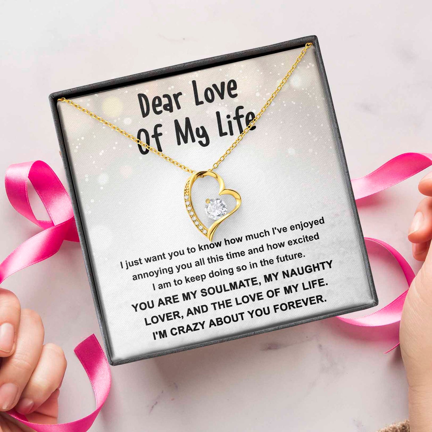 Dear Love Of My Life | Enjoyed Annoying You | Forever Love Necklace