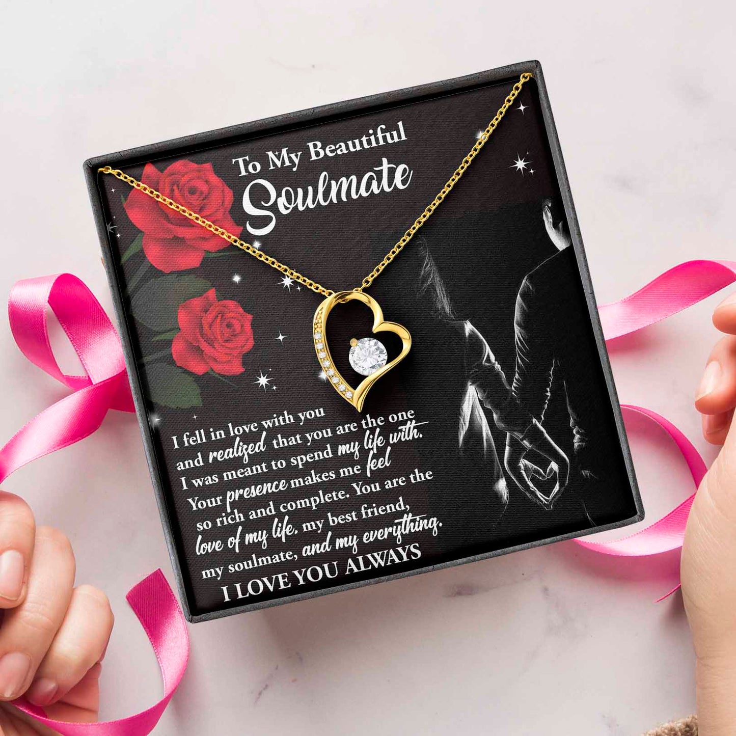 To My Beautiful Soulmate | Spend My Life With | Forever Love Necklace