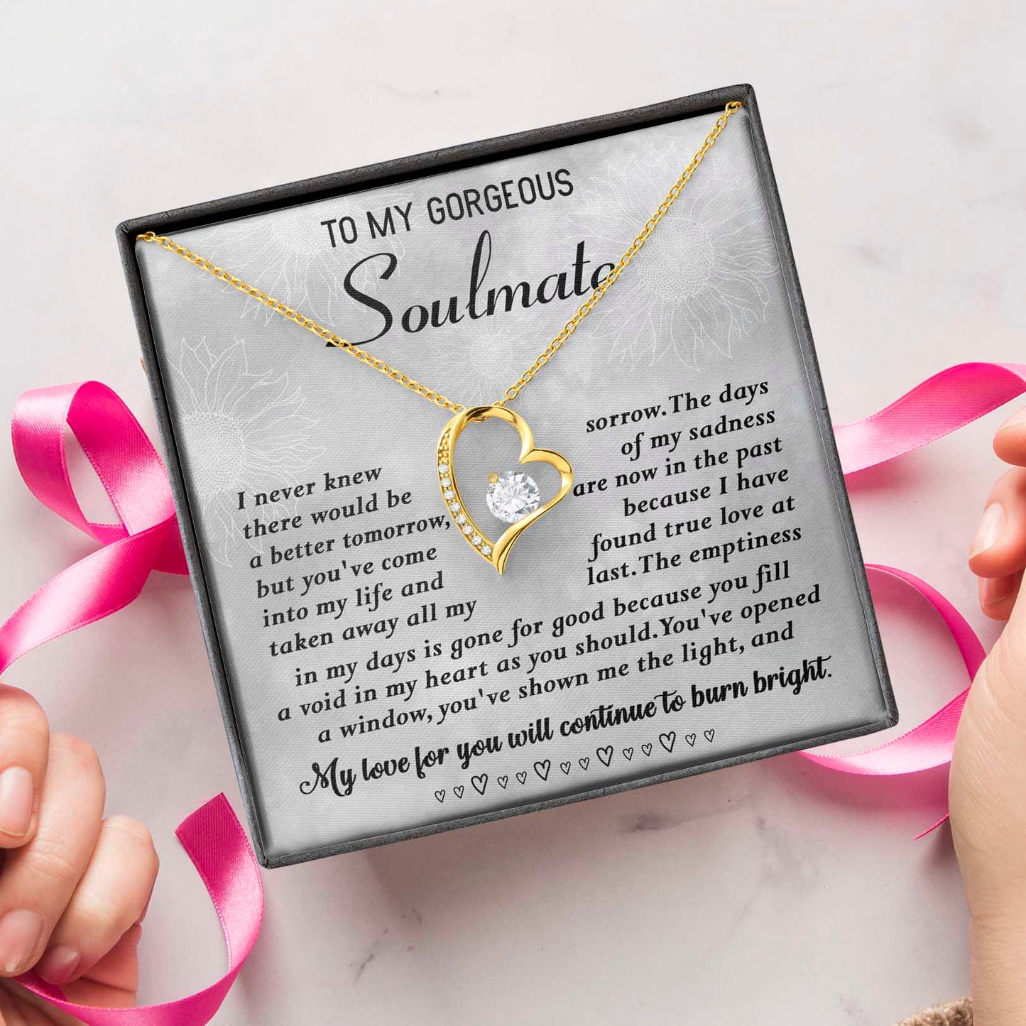 To My Gorgeous Soulmate | True Love | Forever Love Necklace