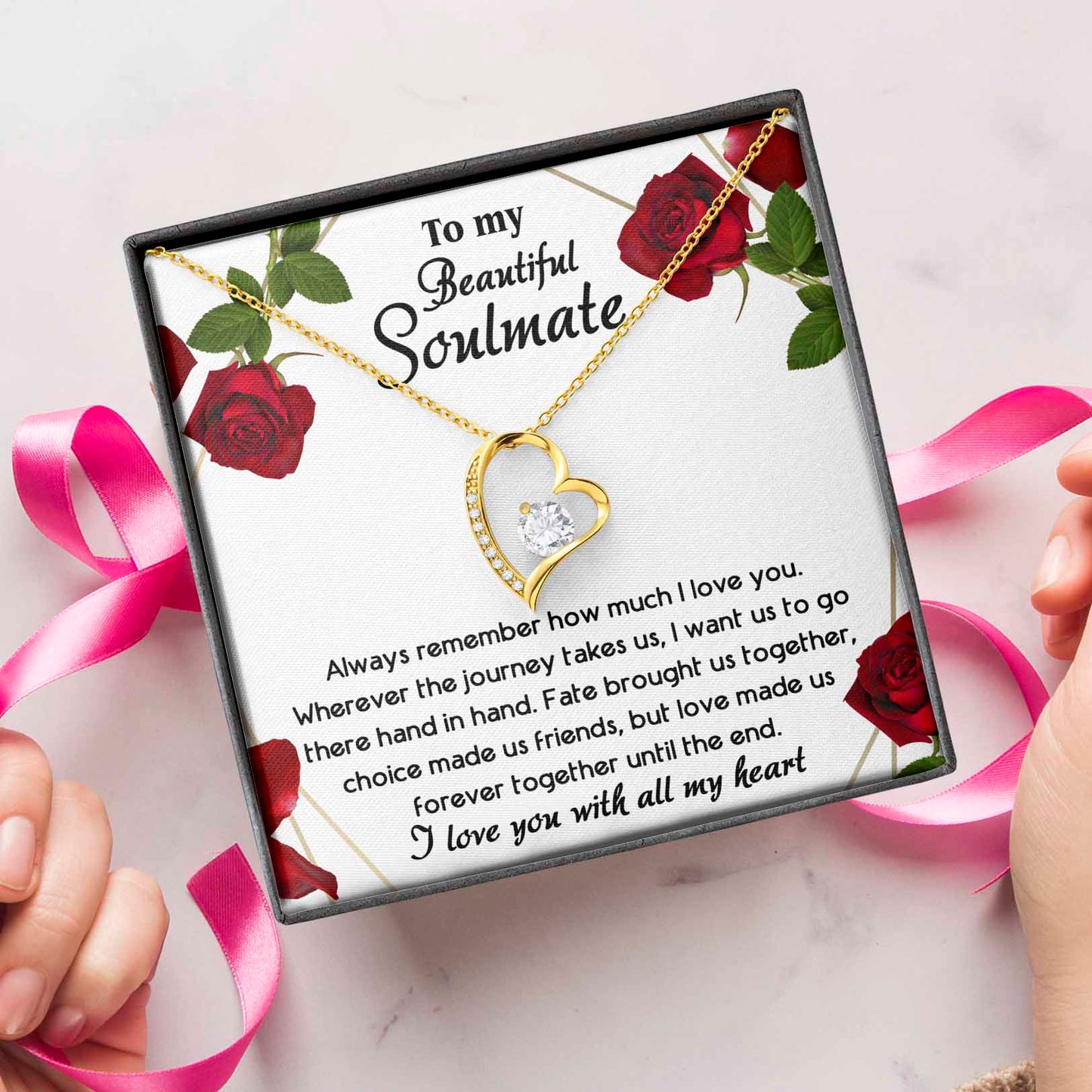 To My Beautiful Soulmate | Until The End | Forever Love Necklace