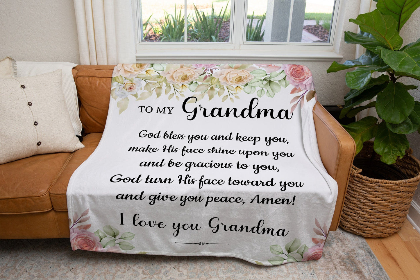 To My Grandma | I Love You | Cozy Plush | Arctic Fleece | Sherpa Mink Blanket - JENACDirect