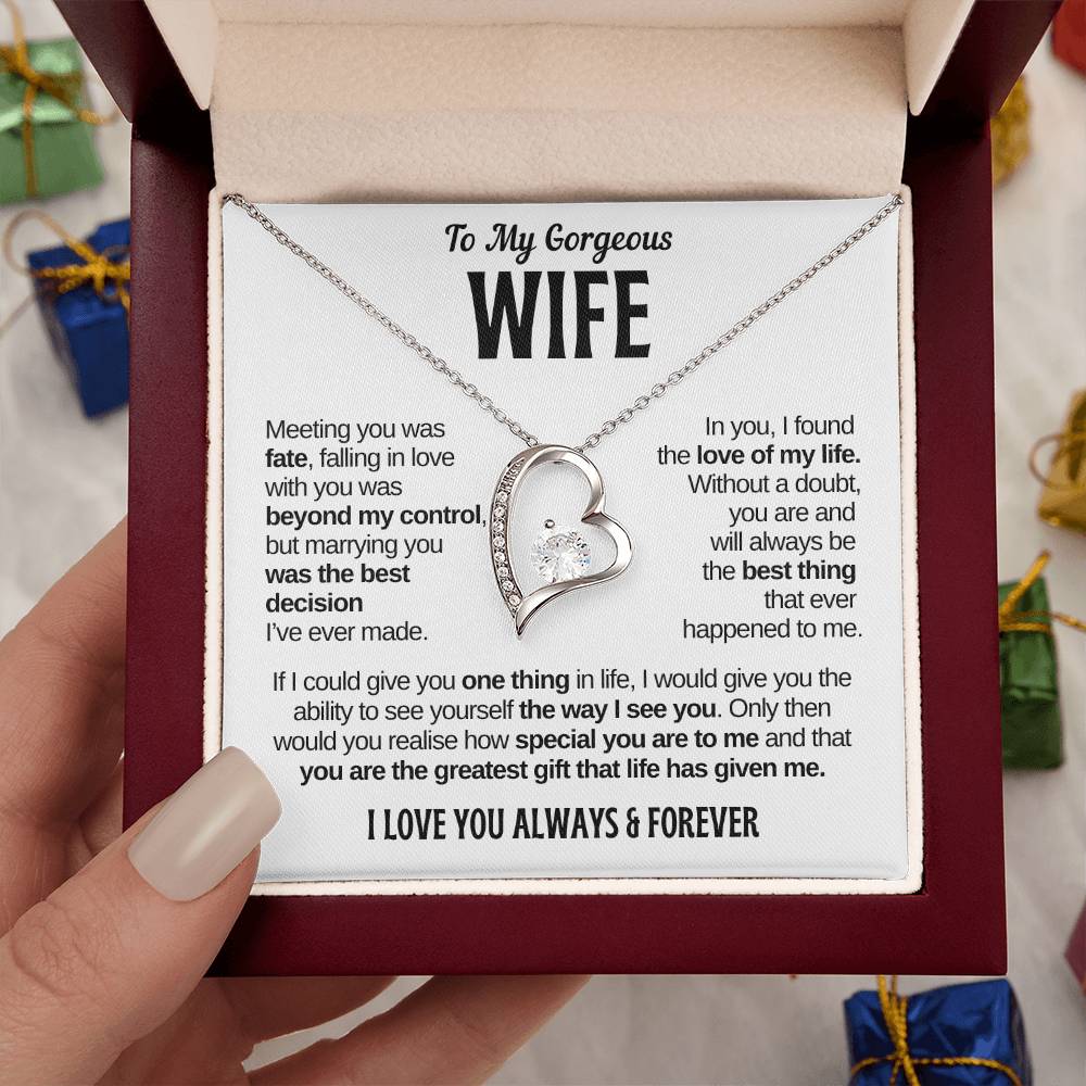 To My Gorgeous Wife | Greatest Gift | Forever Love Necklace