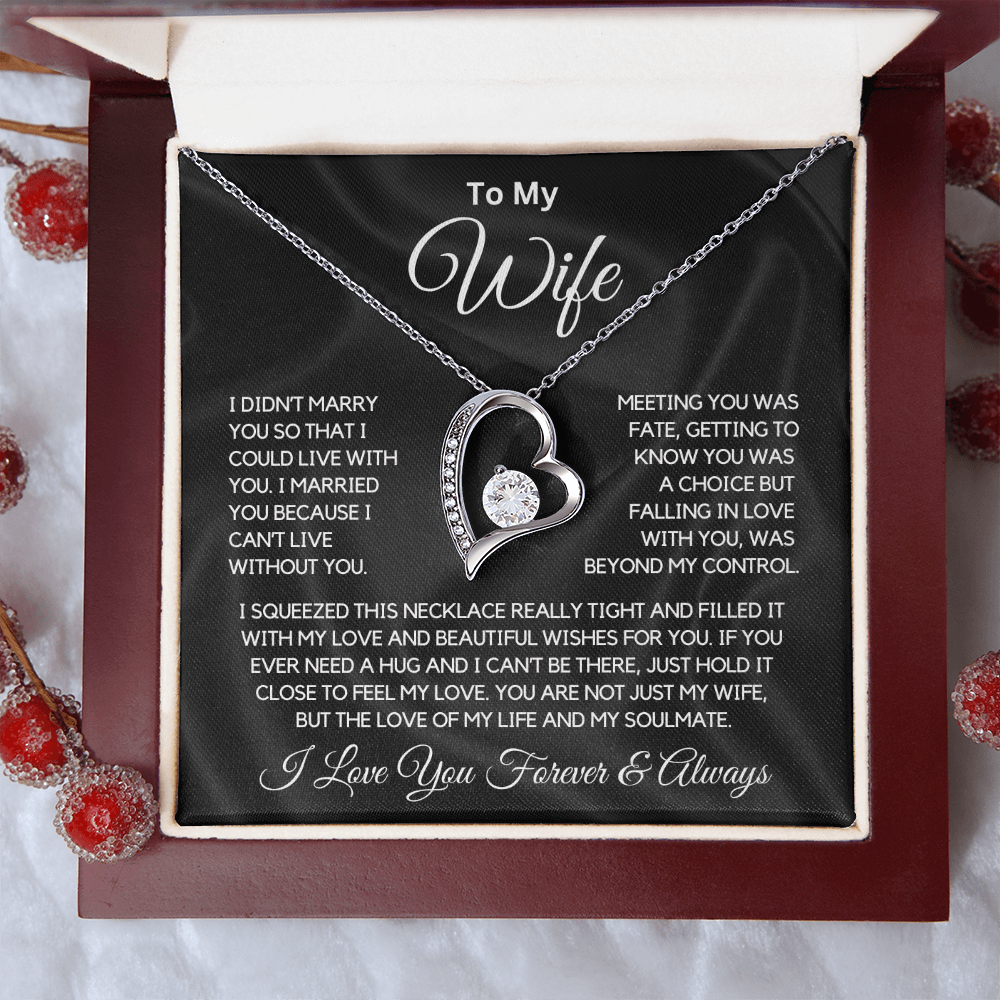 To My Wife "I Can't Live Without You" Forever Knot Necklace