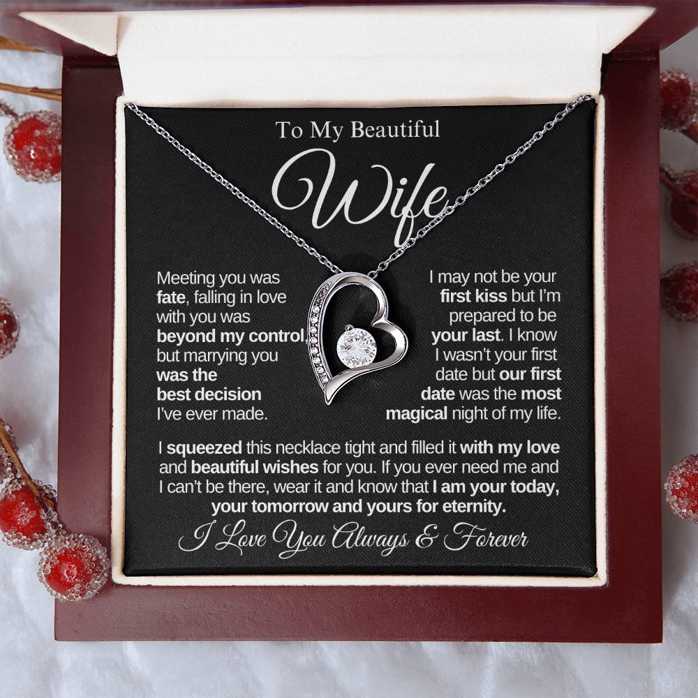 To My Beautiful Wife | Best Decision | Forever Love Necklace - From Husband