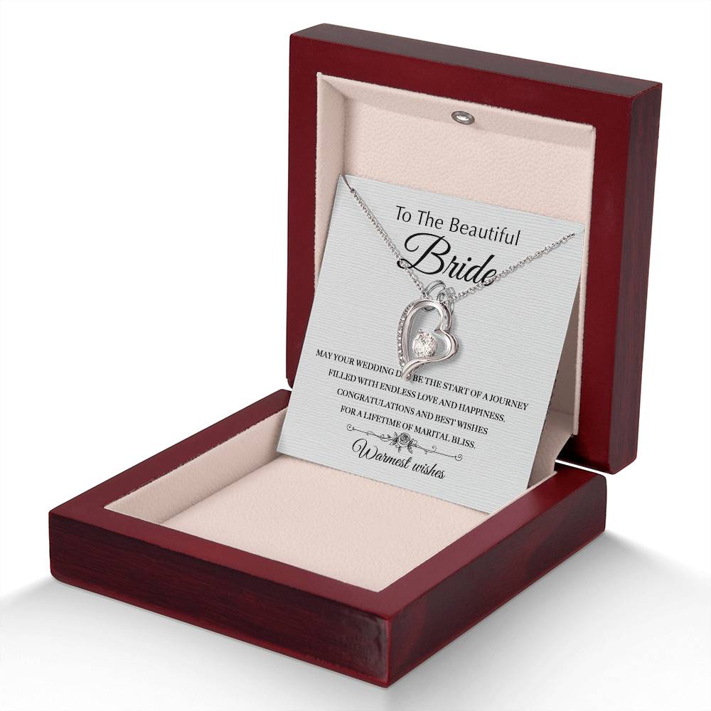 TO THE BEAUTIFUL BRIDE | WARMEST WISHES | FOREVER LOVE NECKLACE - JENACDirect