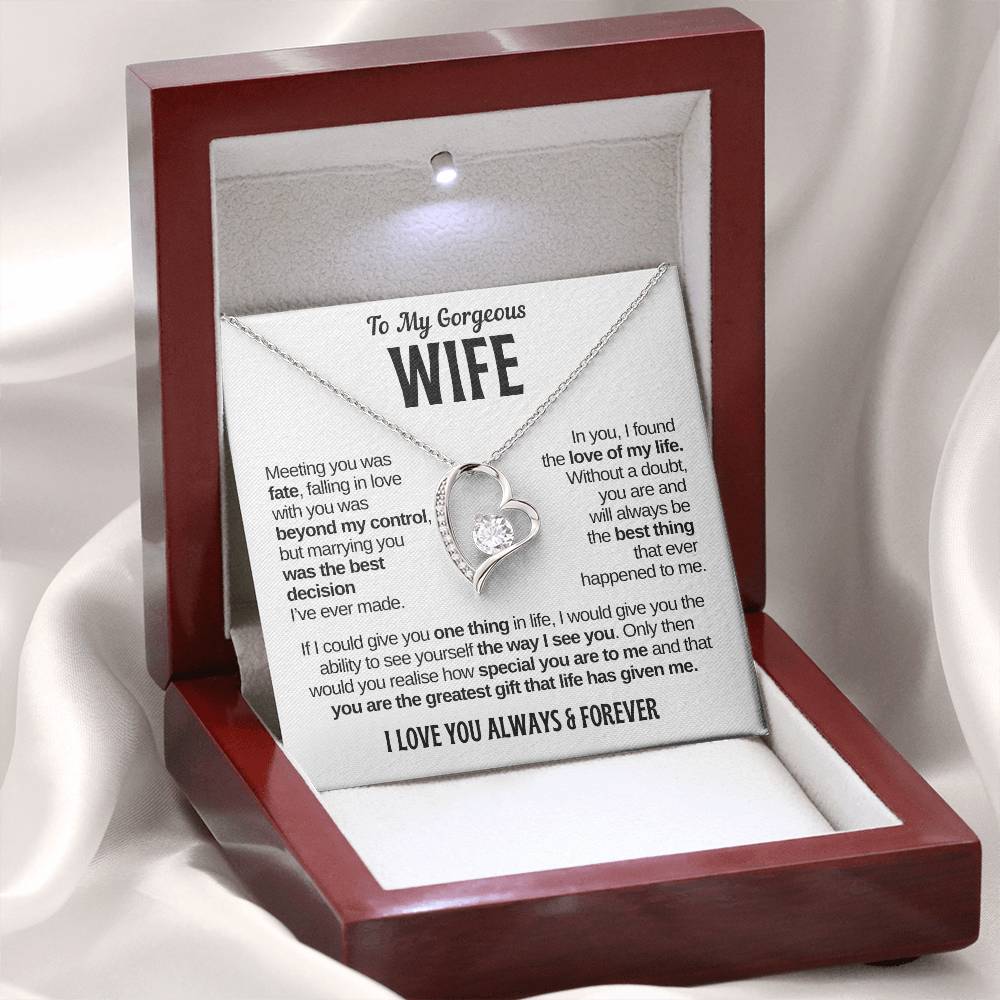 To My Gorgeous Wife | Greatest Gift | Forever Love Necklace