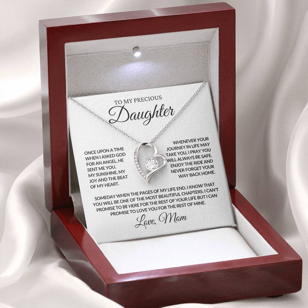 Beautiful Gift From Mom | Precious Daughter | Forever Love Necklace