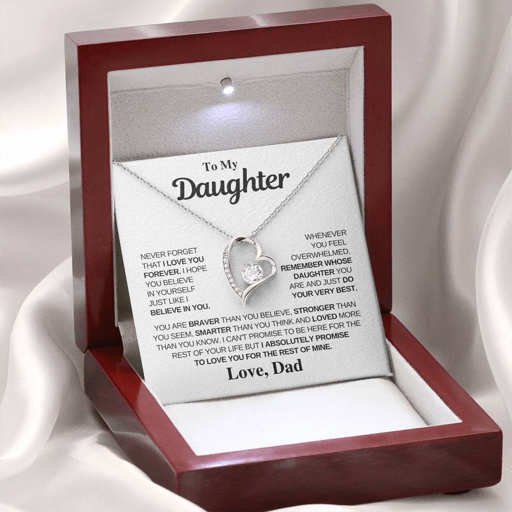 To My Daughter | Gift From Dad | Love You | Forever Love Necklace